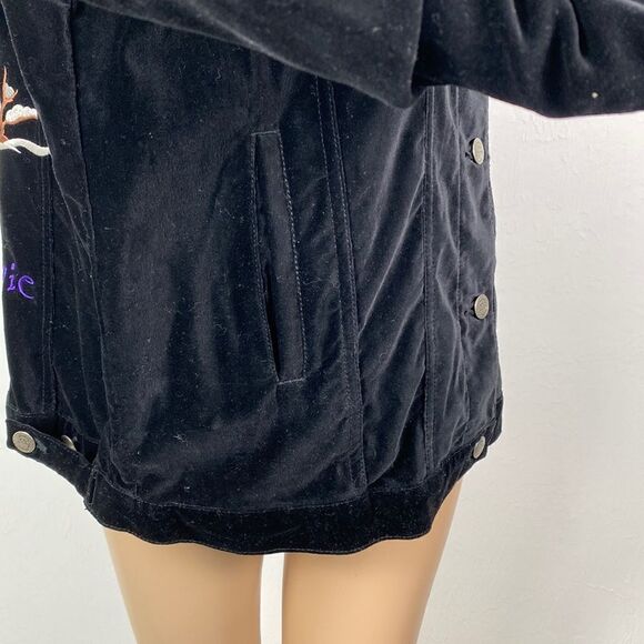 The Quacker Factory embroidered black velvet cotton jacket Y2K size M - Picture 4 of 10
